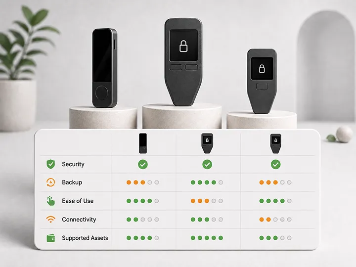 Bitcoin hardware wallet alternatives comparison thumbnail