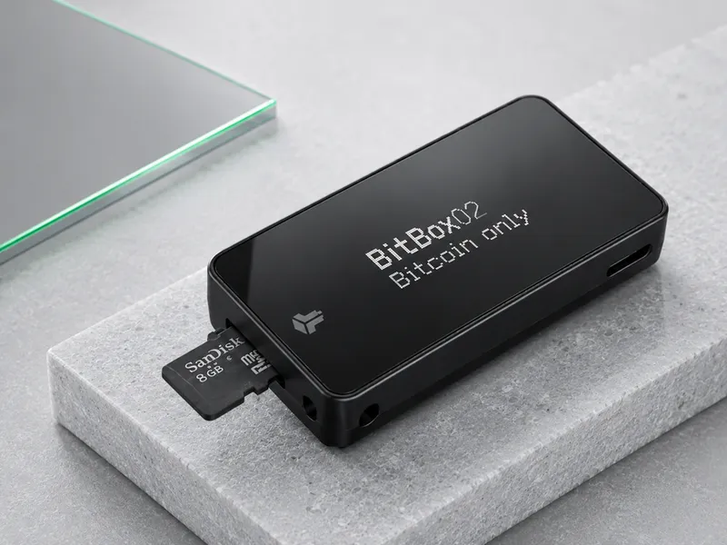 Illustration of the BitBox02 Bitcoin-only hardware wallet.