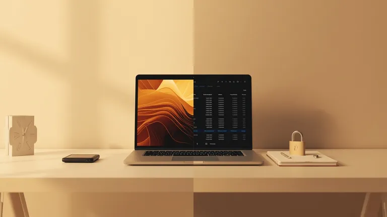 Desk scene comparing exchange custody with self-custody using a laptop and lock.