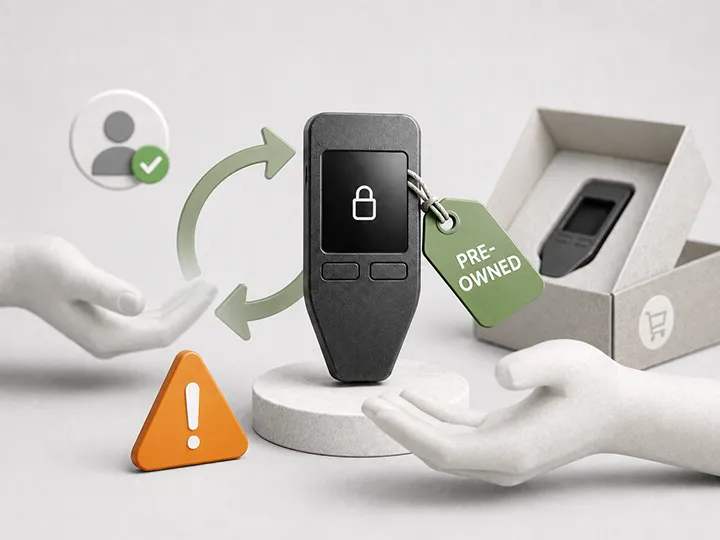 Illustration for buying a hardware wallet second-hand.