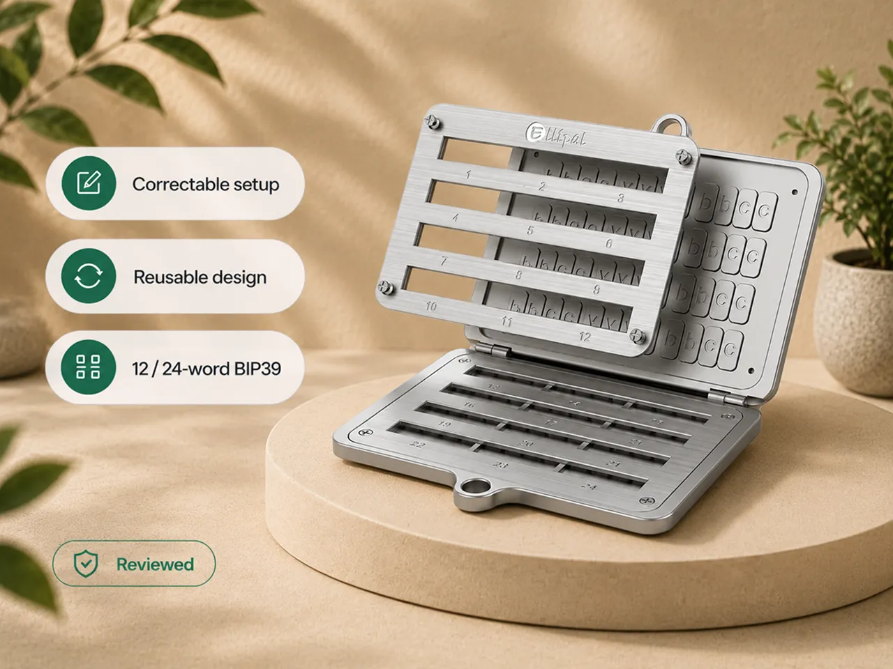 ELLIPAL Seed Phrase Steel compact metal recovery backup in a gray product thumbnail