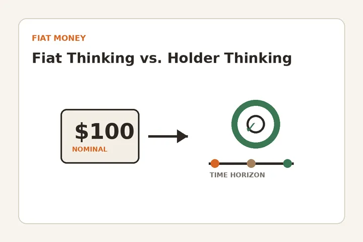 Illustration contrasting a fixed nominal dollar amount with a longer time-horizon holder framework.