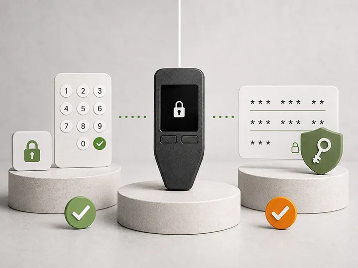Illustration for hardware wallet PIN and passphrase basics.