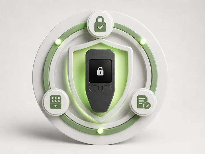 Illustration of hardware wallet security models for Bitcoin self-custody.