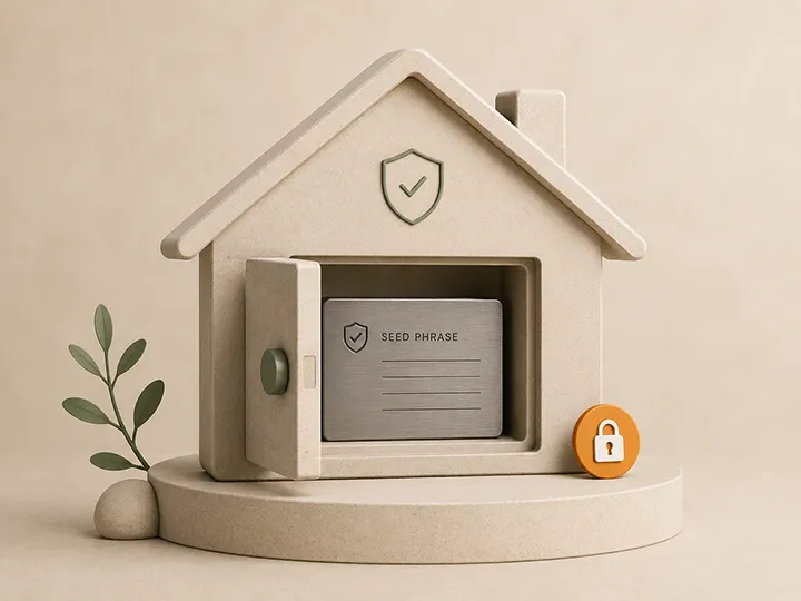 Seed phrase storage at home thumbnail showing residential access control, concealment, and physical-risk planning.