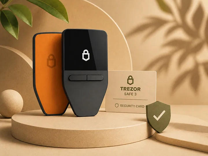 Illustration of the Trezor Safe 3 Bitcoin-only product evaluation.
